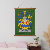 Irish Mecham Coat of Arms Family Crest 吊り下げ型タペストリー (寝室)