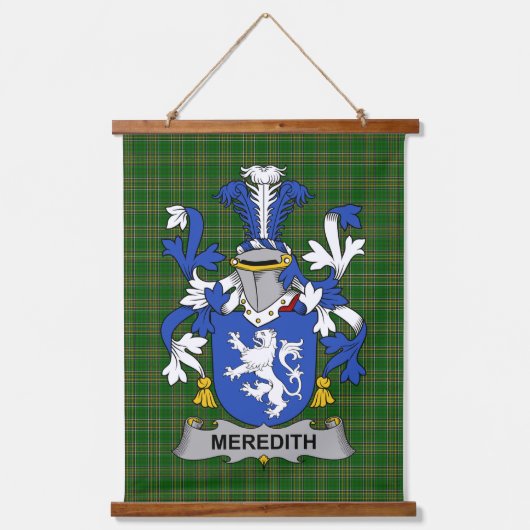 Irish Meredith Coat of Arms Family Crest 吊り下げ型タペストリー (正面)