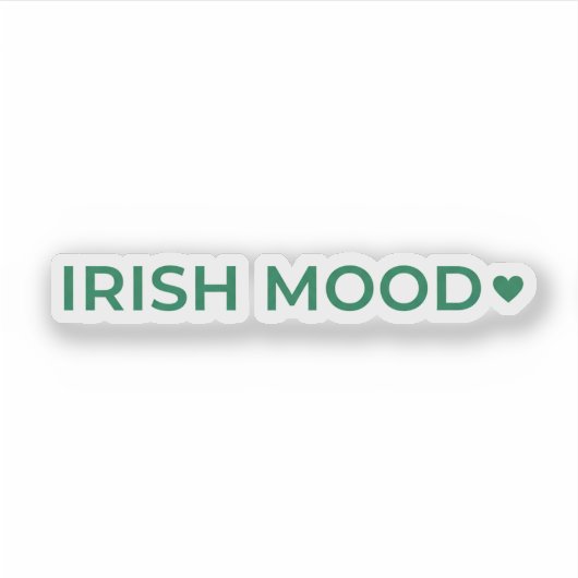 Irish Mood Modern Minimalist Wide Text Sticker シール (正面)