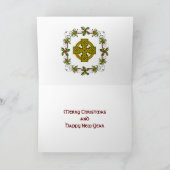 Irish National Tartan w/Celtic Cross Personalized シーズンカード (内部)