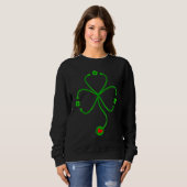Irish Nurse St Patricks Day Shirt Stethoscope Hear スウェットシャツ (正面フル)