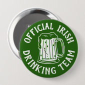 Irish | Official Drinking Team | Funny St Patricks 缶バッジ (正面&裏面)