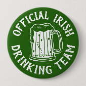 Irish | Official Drinking Team | Funny St Patricks 缶バッジ (正面)