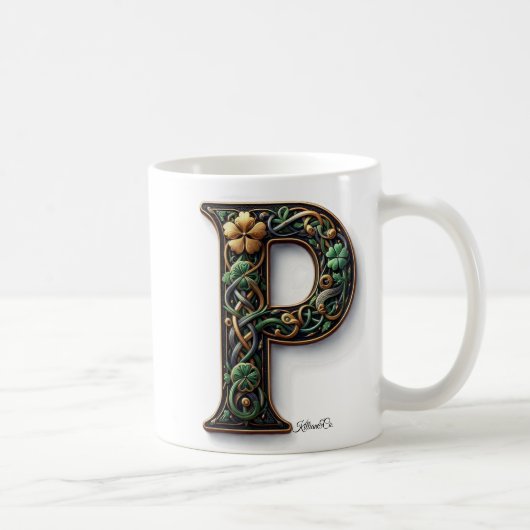 Irish P Monogram Coffee Mug コーヒーマグカップ (右)