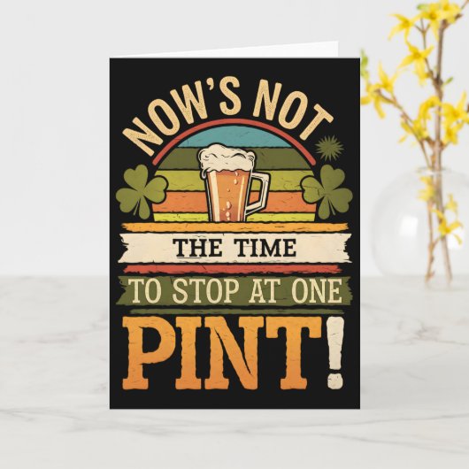 Irish Patty's Green St Paddy Funny Saint Patricks  カード (黄色い花)