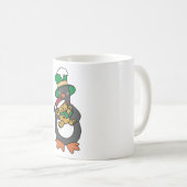 Irish Penguin Holding Christmas Teddy Bear コーヒーマグカップ (正面右)