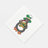 Irish Penguin Holding Christmas Teddy Bear スタンダードランチョンナプキン (角)