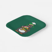 Irish Penguin Holding Christmas Teddy Bear ペーパープレート (傾斜あり)