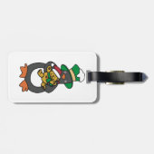 Irish Penguin Holding Christmas Teddy Bear ラゲッジタグ (裏面横)