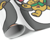 Irish Penguin Holding Christmas Teddy Bear ラッピングペーパー (ロールコーナー)