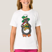Irish Penguin Holding Christmas Teddy Bear Tシャツ (正面)