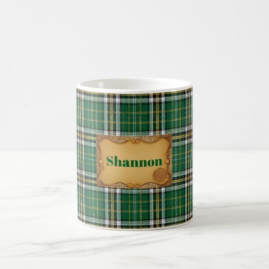 Irish Plaid St. Patrick's Day コーヒーマグカップ (中央)