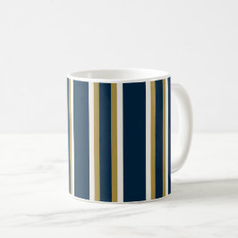 Irish Polo stripes Blue and Gold  コーヒーマグカップ