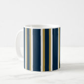 Irish Polo stripes Blue and Gold  コーヒーマグカップ (正面左)