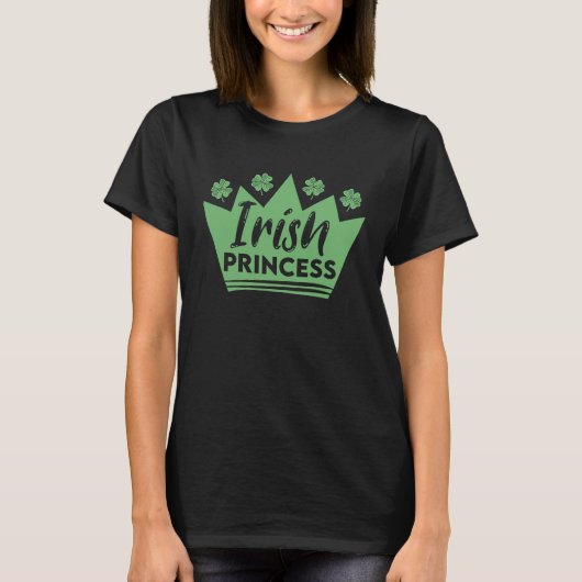 Irish Princess St Patrick's Day Ireland Cute Shamr Tシャツ (正面)