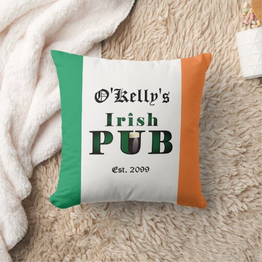 Irish Pub Bar Tavern Throw Pillow クッション (ブランケット)