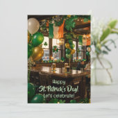Irish pub ready for St. Patrick's Day party, green 招待状 (スタンド正面)
