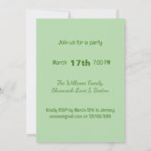 Irish pub ready for St. Patrick's Day party, green 招待状 (裏面)