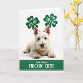 Irish Puppy Frickin Cute Card カード (黄色い花)