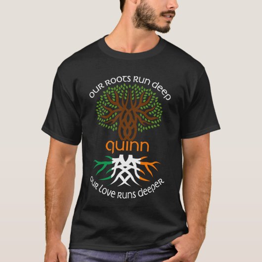 Irish QUINN Family Name Our Love Runs Deeper Tシャツ (正面)