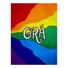 Irish Rainbow Love - Grá means love ポスター
