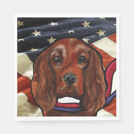 Irish Red Setter    スタンダードランチョンナプキン (正面)
