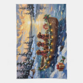 Irish Red Setter Christmas Boat Holiday キッチンタオル (縦)