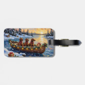 Irish Red Setter Christmas Boat Holiday ラゲッジタグ (裏面横)