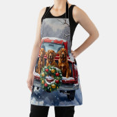 Irish Red Setter Christmas Red Truck Holiday エプロン (インサイチュ)