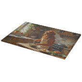 Irish Red Setter Cooking in Kitchen カッティングボード (角)