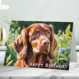 Irish Red Setter Dog Lover Birthday カード