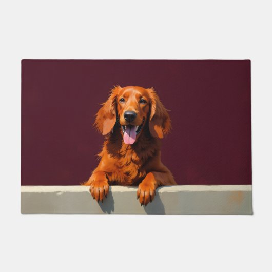 Irish Red Setter Doormat Art ドアマット (正面)