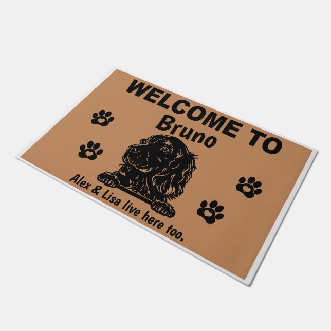 Irish Red Setter Personalized Door Mat Doormat  ドアマット (アングル)
