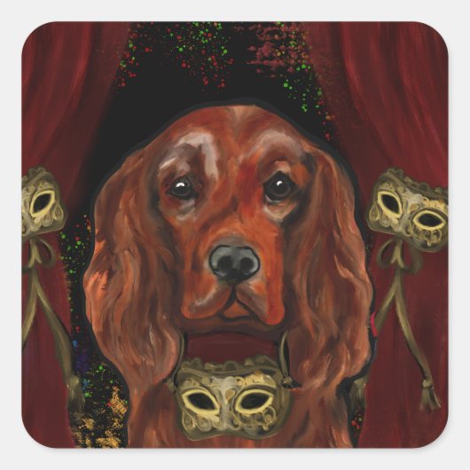 Irish Red Setter    Postcard スクエアシール (正面)