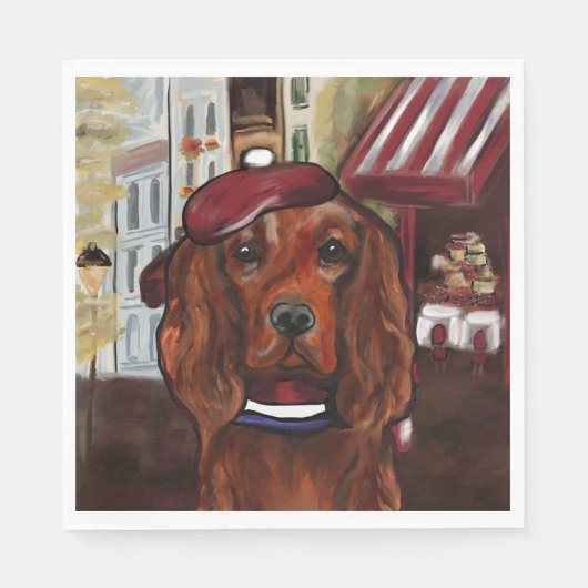 Irish Red Setter    Postcard スタンダードランチョンナプキン (正面)