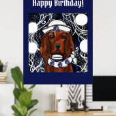 Irish Red Setter    Postcard ポスター (ホームオフィス)