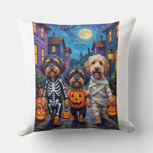 Irish Red Setter Trick-or-Treating Halloween クッション (裏面)