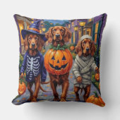 Irish Red Setter Trick-or-Treating Halloween クッション (正面)