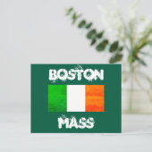 Irish Roots in Boston MA – Bold Flag Graphic ポストカード (スタンド正面)
