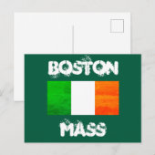 Irish Roots in Boston MA – Bold Flag Graphic ポストカード (正面/裏面)
