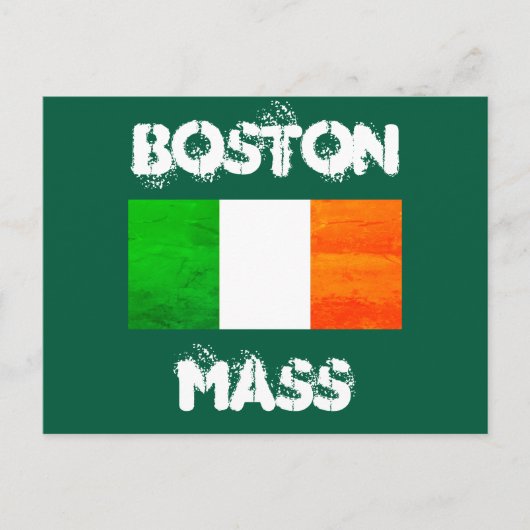 Irish Roots in Boston MA – Bold Flag Graphic ポストカード (正面)