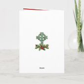 Irish Santa with Celtic Cross Personalized Xmas カード (裏面)