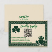 Irish Serenity QR Code Wedding RSVP Card (正面/裏面)