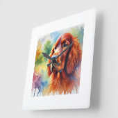 Irish Setter 251024AREF102 - Watercolor スクエア壁時計 (傾斜)
