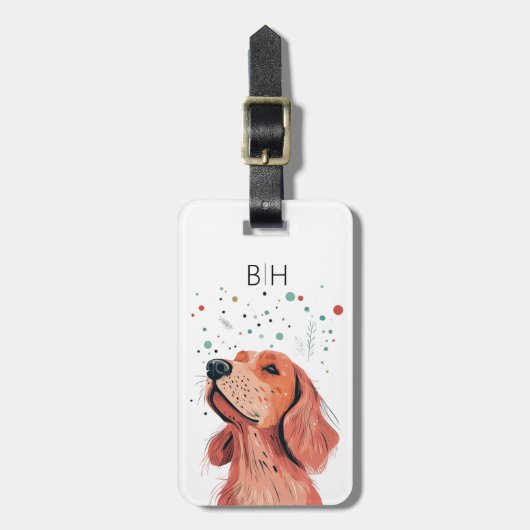 Irish Setter Dog Luggage Tag ラゲッジタグ (正面縦)