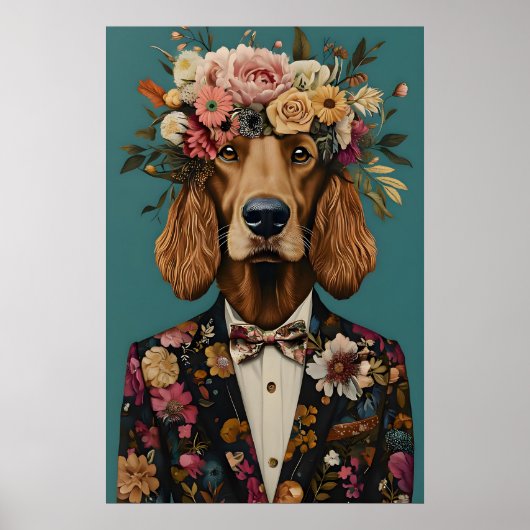 Irish Setter In Suit Poster, Irish Setter ポスター (正面)