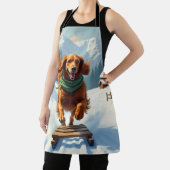 Irish Setter Sledding Adventure Christmas Painting エプロン (インサイチュ)