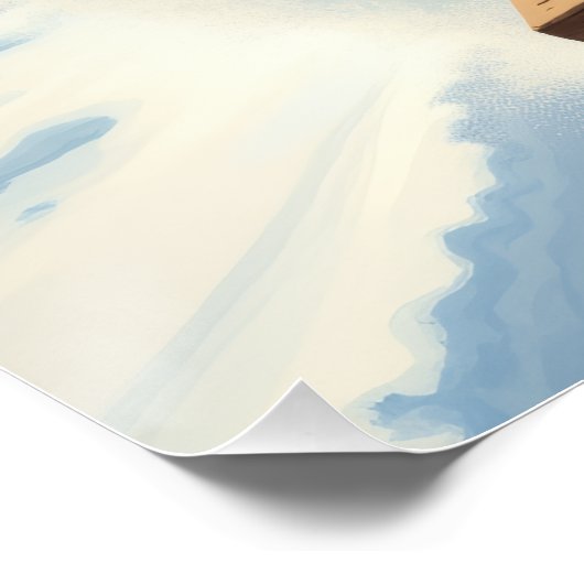 Irish Setter Sledding Adventure Christmas Painting ポスター (コーナー)