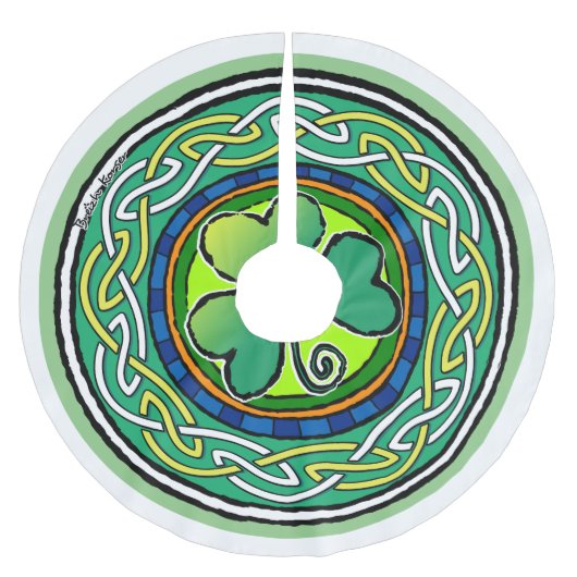 Irish shamrock ブラッシュドポリエステルツリースカート (正面)