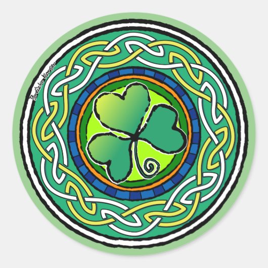 Irish shamrock ラウンドシール (正面)